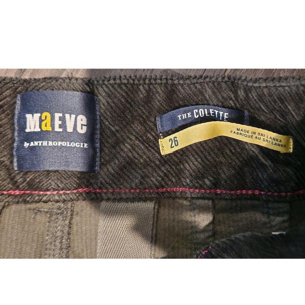 Anthropologie Maeve Colette Moss Green Corduroy Pants - Picture 4 of 6